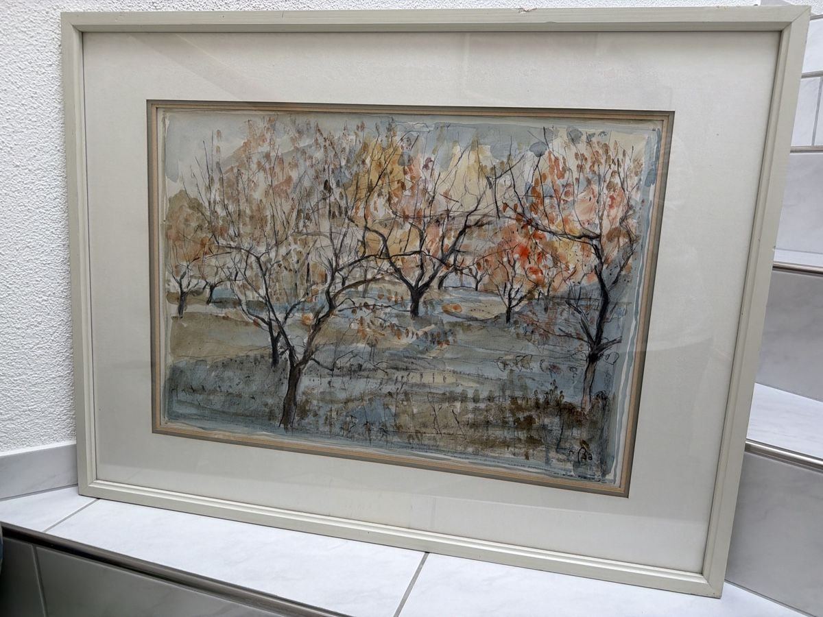 Dipinti: Gemälde von Fred Baumann, Obstgarten im Herbst. – Usato da Biberist venduto da Momo33 4