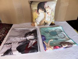 Nappes et coussin avec motifs japonais