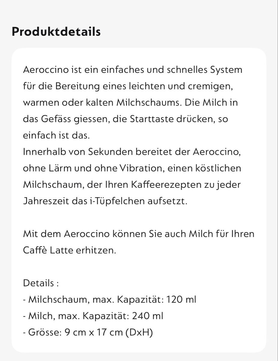 Elettrodomestici da cucina: Milchschäumer – Nuovo e nell'imballaggio originale da Langenthal venduto da Nu89 1