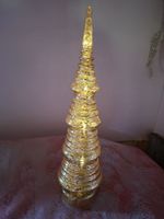 neu: Deko Tannenbaum aus Glas goldfarben mit LED Licht