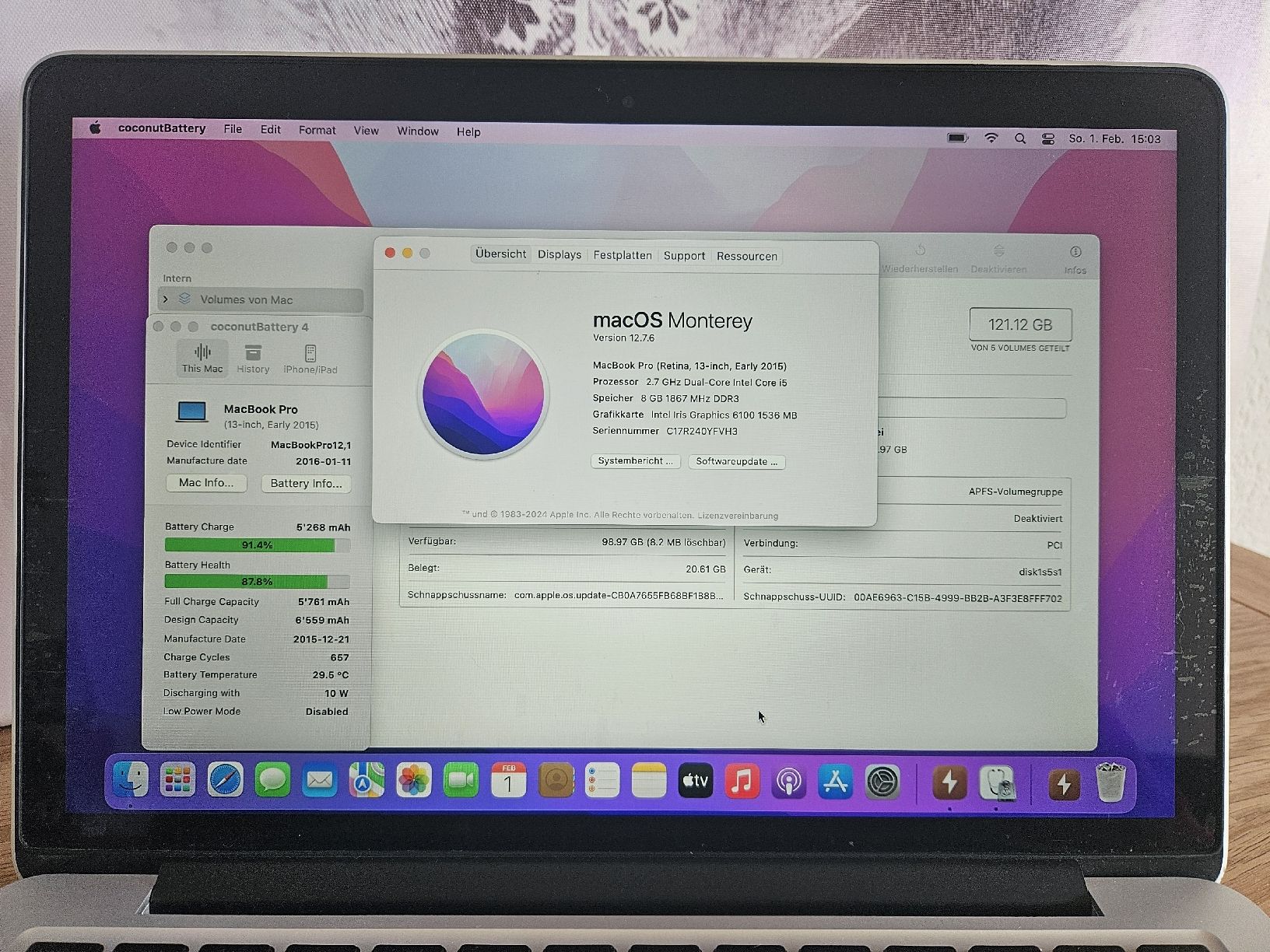 Apple Notebook: Apple MacBook Pro 13 2015 Akku 87.8% – Usato da Biberist venduto da Volo28 1