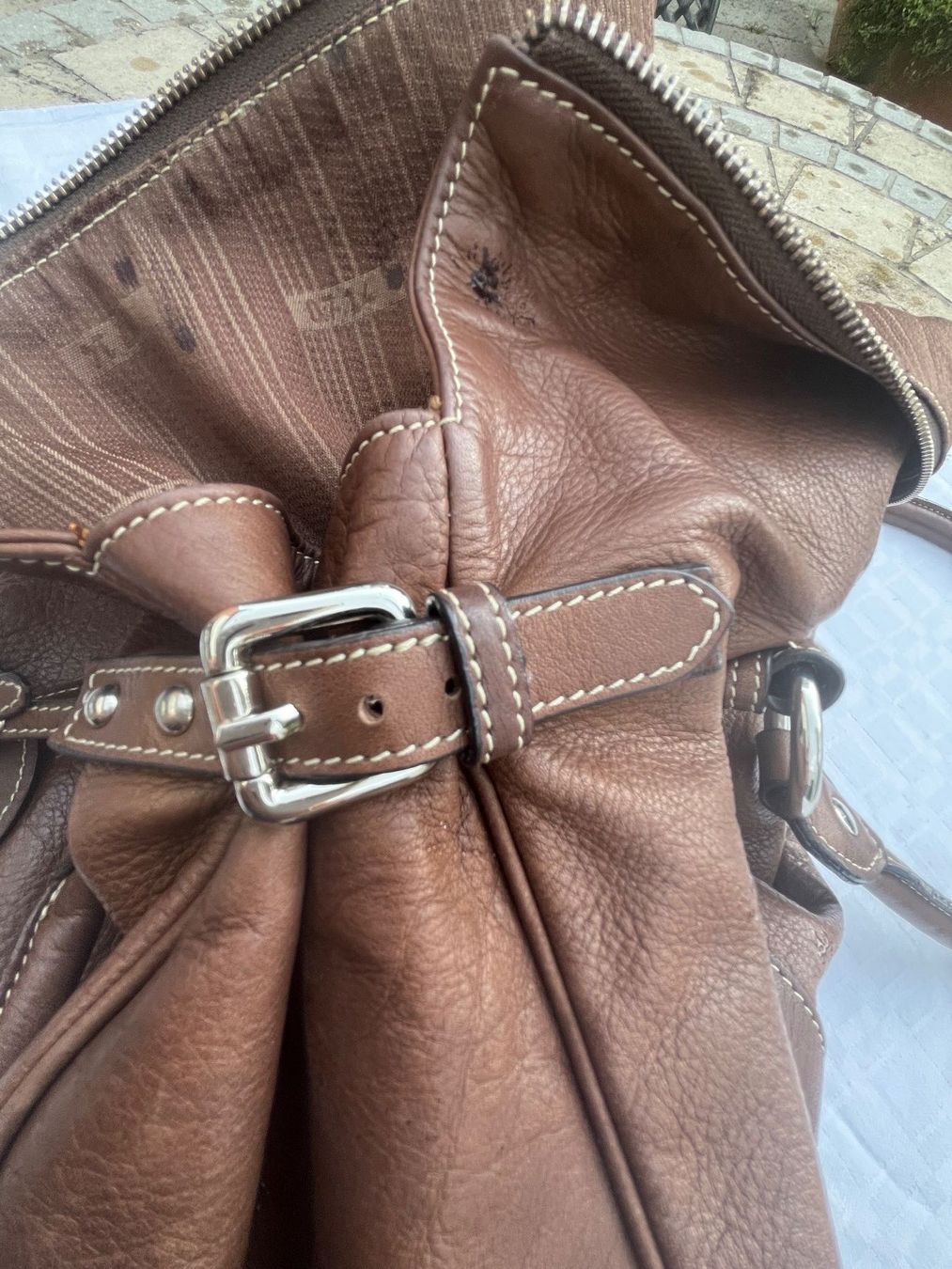 07 14 Sacs femmes: 07 014 Echtleder Handtasche Braun erweiterbar – D'occasion à Bözberg par sojana 4
