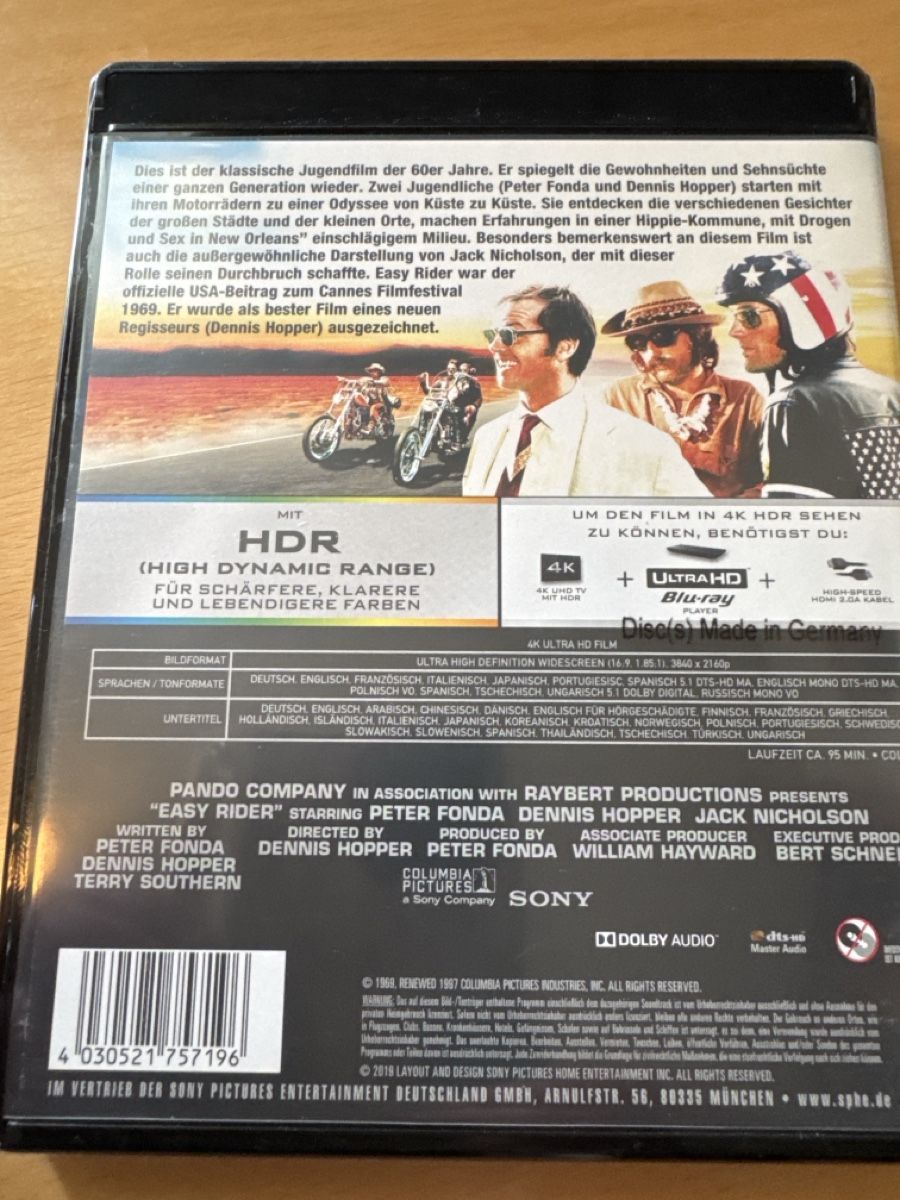 Tutti i DVDs: Easy Rider 4K – Usato da Brunnadern venduto da Nanuk60 1