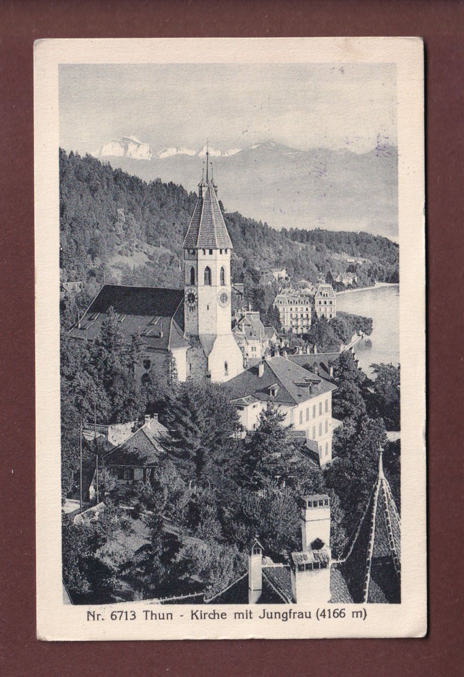Ansichtskarten: THUN - Teil mit Kirche - 1924 Feldpost – Gebraucht aus Pully von nicecards