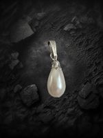 Anhänger Tropfenform Perle Weiss neu