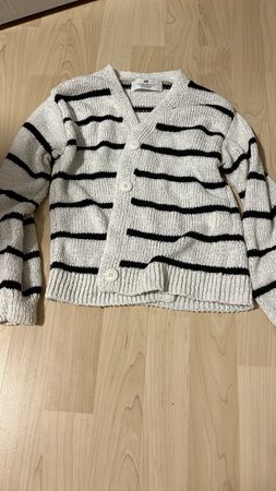 H&M Cardigan gestreift weiss schwarz gebraucht