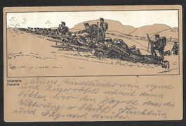 Militär Grenzbesetzung 1914 Infanterie Künstlerkarte