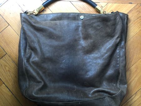 Yves Saint Laurent sac Roady cuir marron
