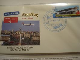 2 Briefe Erstflug Zürich-Kiew-Zürich, 2013, SWISS
