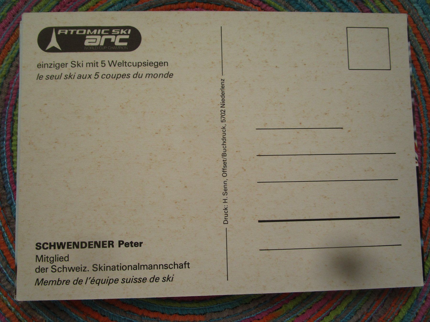 Autografi: PETER SCHWENDENER SKI FAHRER ORIGINAL AUTOGRAMM – Usato da GUTENSWIL venduto da Alpina6 1