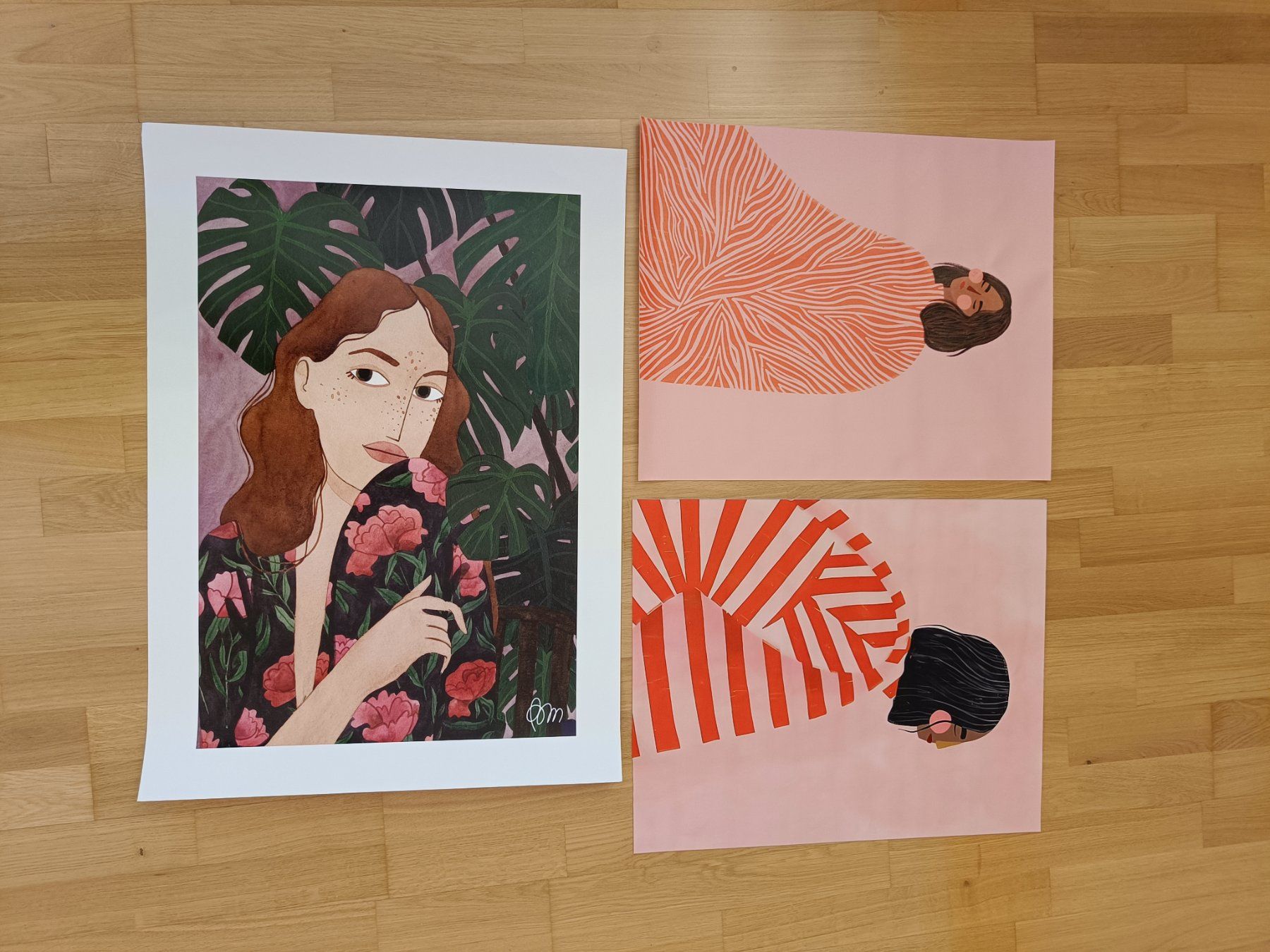 Tutte le decorazioni: 3 moderne Poster Set rosa / Illustration Design – Usato da Zürich venduto da Atelier.Second