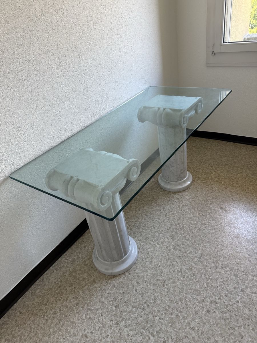 Tavoli: Vintage crystal table with sculpted marble columns – Nuovo (secondo la descrizione) da Zürich venduto da ada_t8qw 2