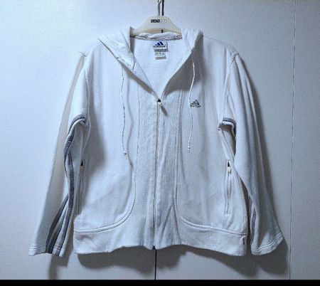 Adidas Damen Kaputzenjacke Gr.42, Cotton, gr.StreifenRarität