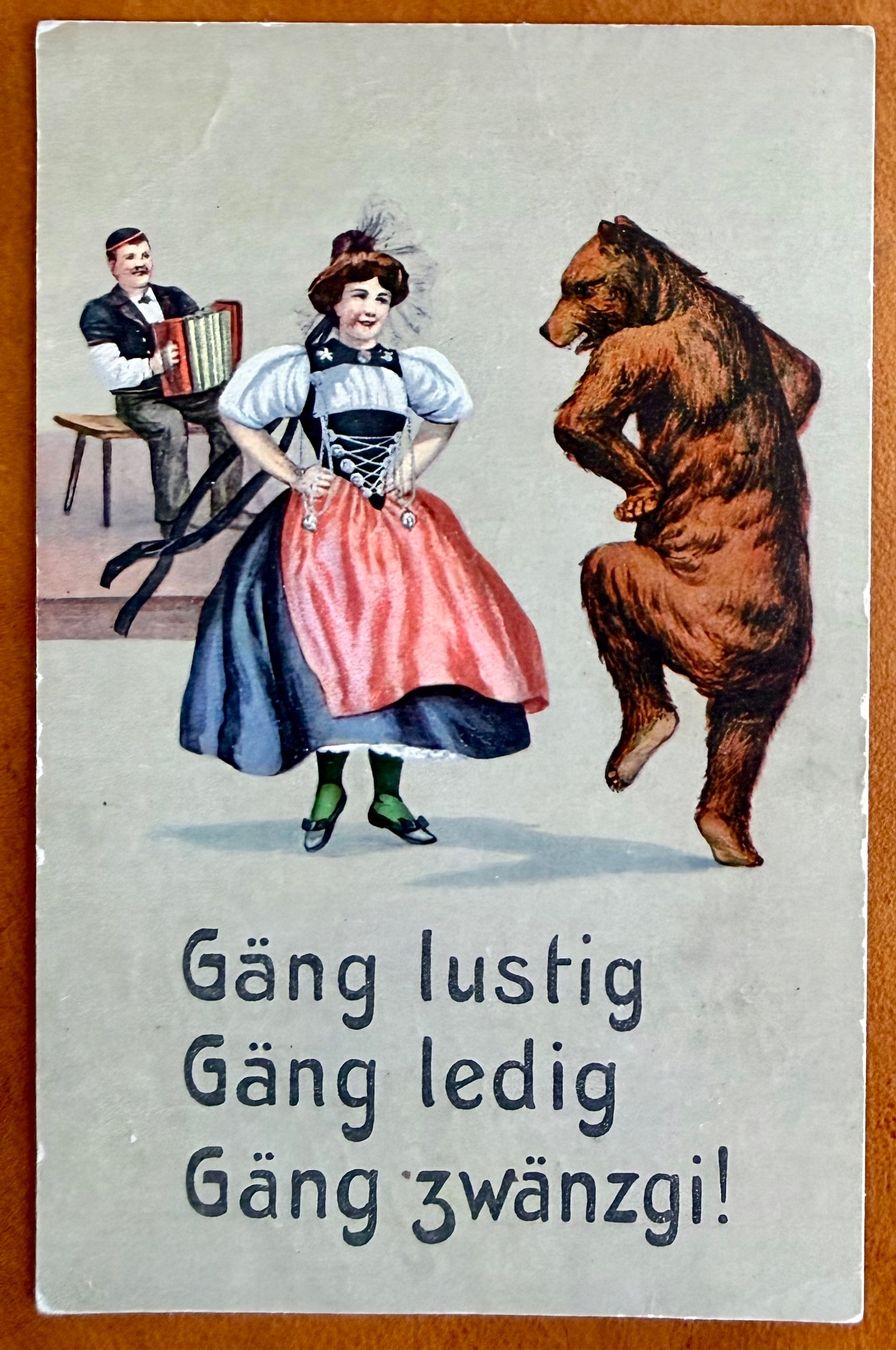 Cartoline postali: Berner Bär - Humour 1925 – Usato da Lutry venduto da Ediego