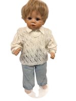 UNIKAT Künstlerpuppe Junge 58 cm – Porzellan, handbemalt,