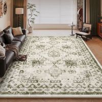 💚 Teppich Grün/Beige Cashmere Imitation 120 × 160 cm NEU