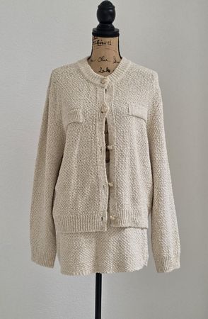 H&M Strick-Set zweiteilig beige Grösse S 