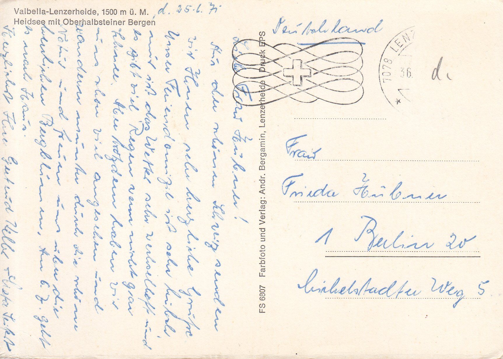 Cartoline postali: Heidsee Valbella – Usato da Bürglen TG venduto da StampGraf 1