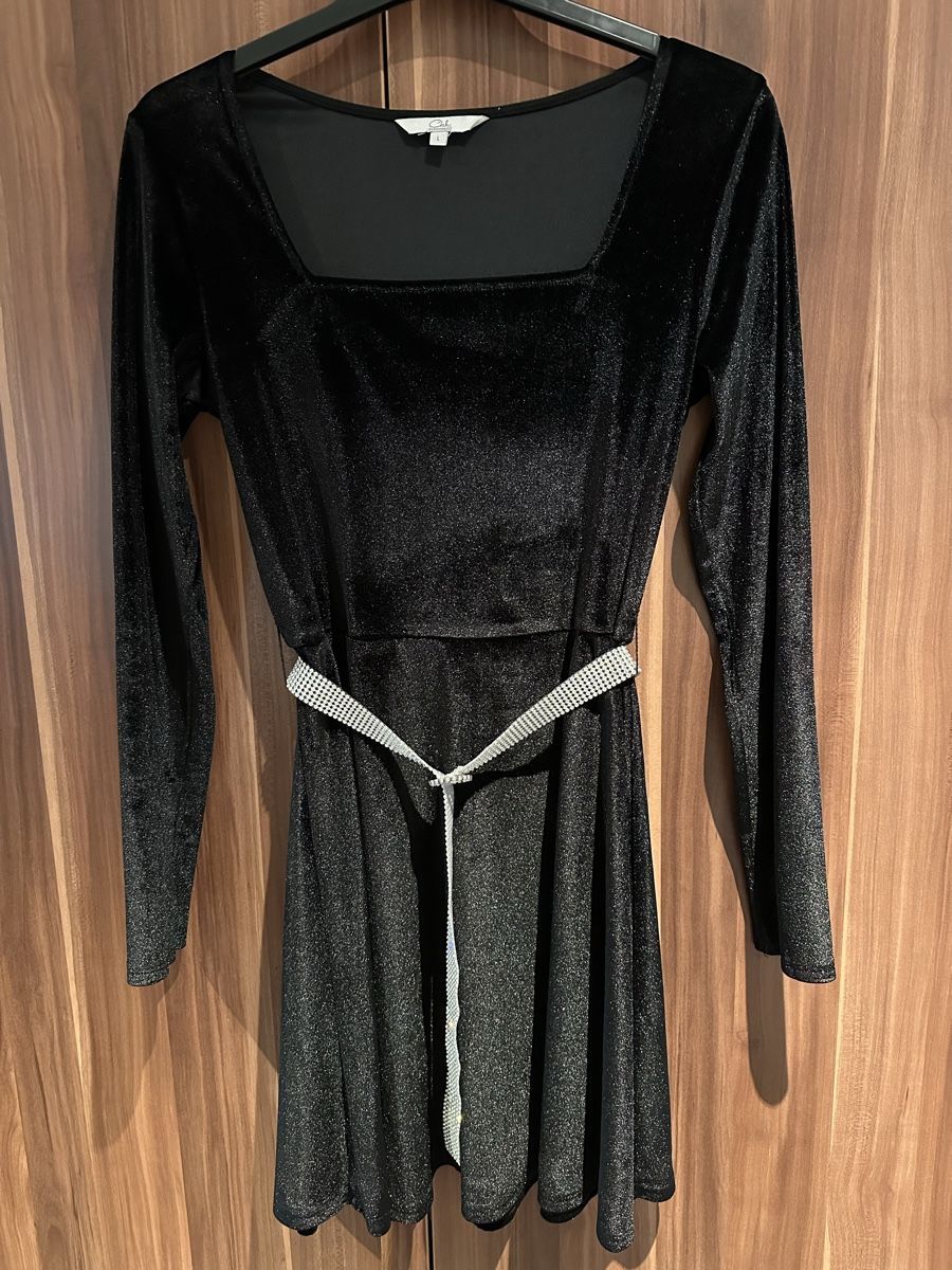 Vestiti: Elegantes Samtkleid mit Strass-Gürtel – Usato da Zürich venduto da Schoekin