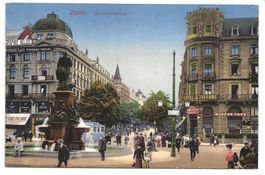 Zürich - Stadt - Bahnhofstrasse - Hotel National - Tram 1911
