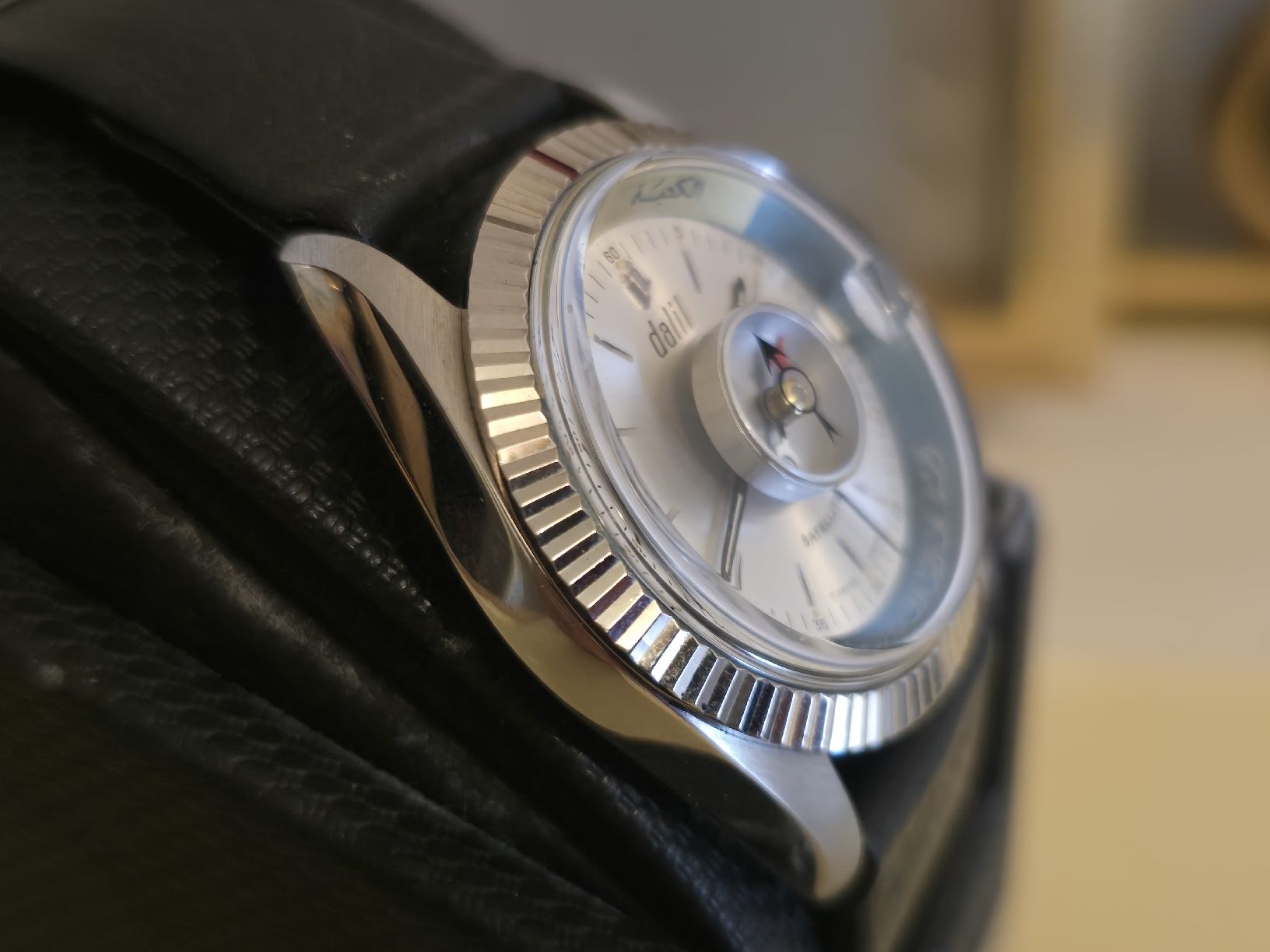 Montre Dalil Automatique Suisse Vintage - Boîtier Noir 41 Mm - Années 70 - Mouvement Automatique Avec Boussole