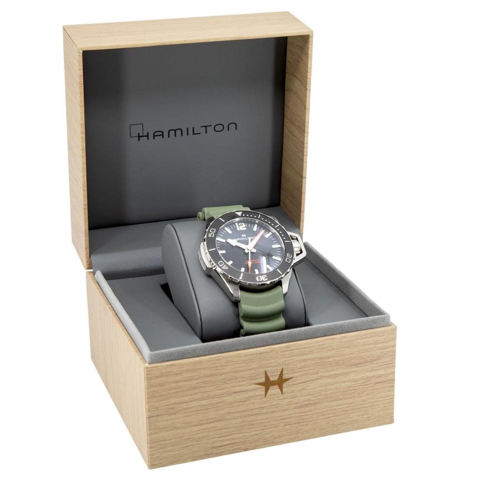 Hamilton Orologi: Hamilton Men's H77825331 Khaki Navy Frogman Auto – Nuovo e nell'imballaggio originale da Schindellegi venduto da harveystore 7