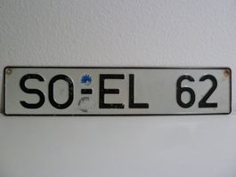Nummernschild / Kfz-Kennzeichen Deutschland SO-EL 62 (Soest)