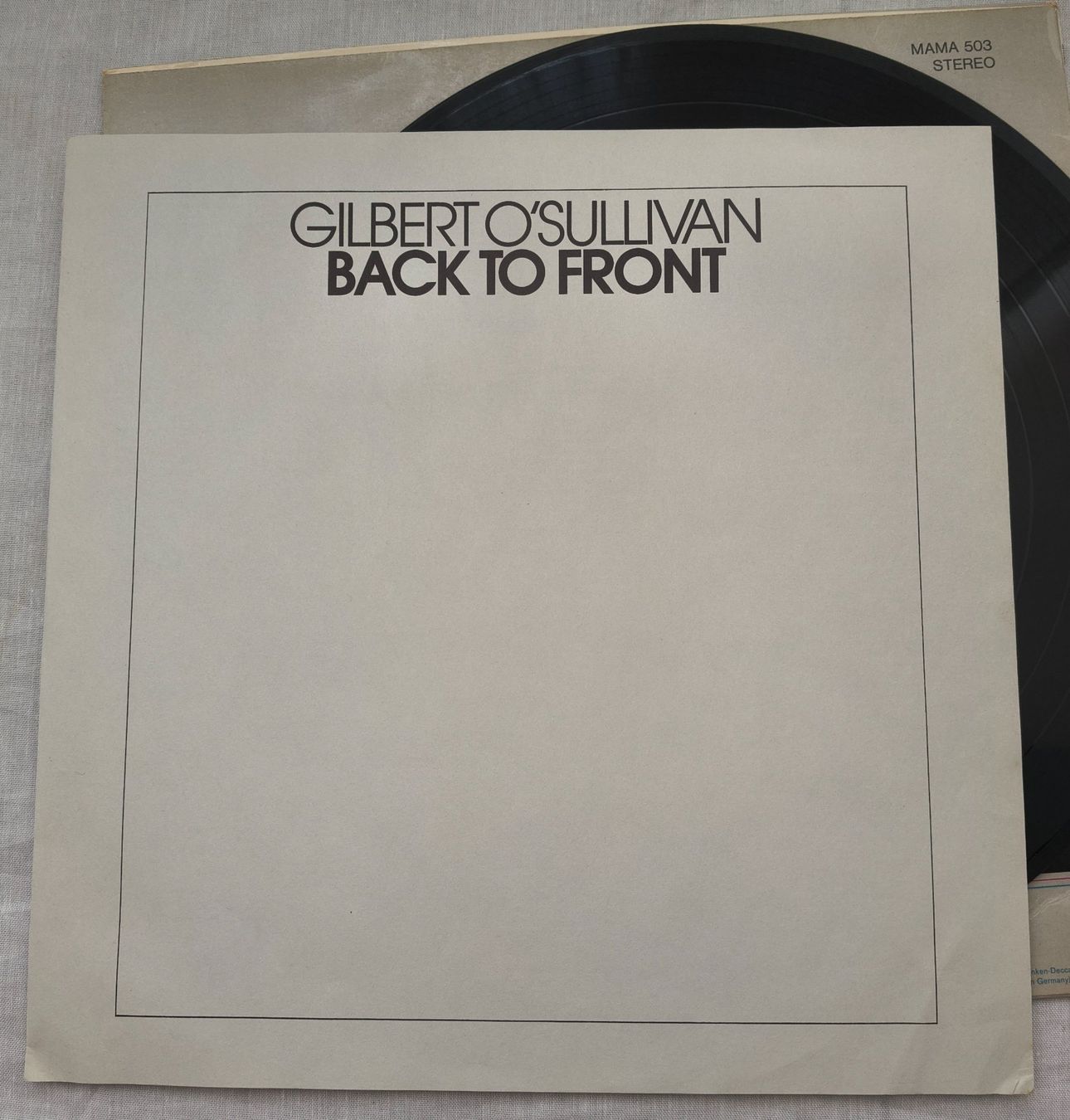 Dischi in vinile: LP "Gilbert o'Sullivan" - BACK TO FRONT – Usato da Binningen venduto da mar_2jlr 4