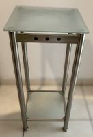 Moderner Beistelltisch / Blumensäule aus Glas & Metall