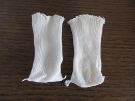 Puppensocken Socken weiss, Trikot, für Sasha etc., 8 x3.5 cm
