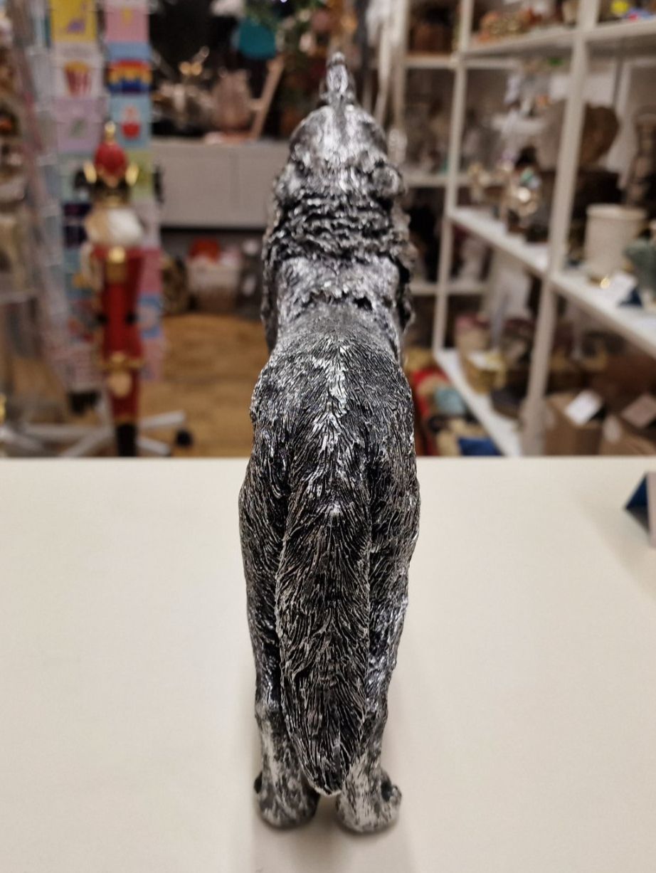 Statuette: Deko Wolf in Vintage Silber Optik – Nuovo e nell'imballaggio originale da Schaffhausen venduto da AtelierPudesco 4