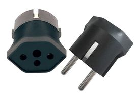 5 Stück Fixadapter Schuko CEE 7/7 / Typ 13 schwarz