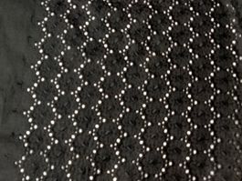 Bestickte Sangallo Baumwolle Batist 1.60x1.30m nero fiori
