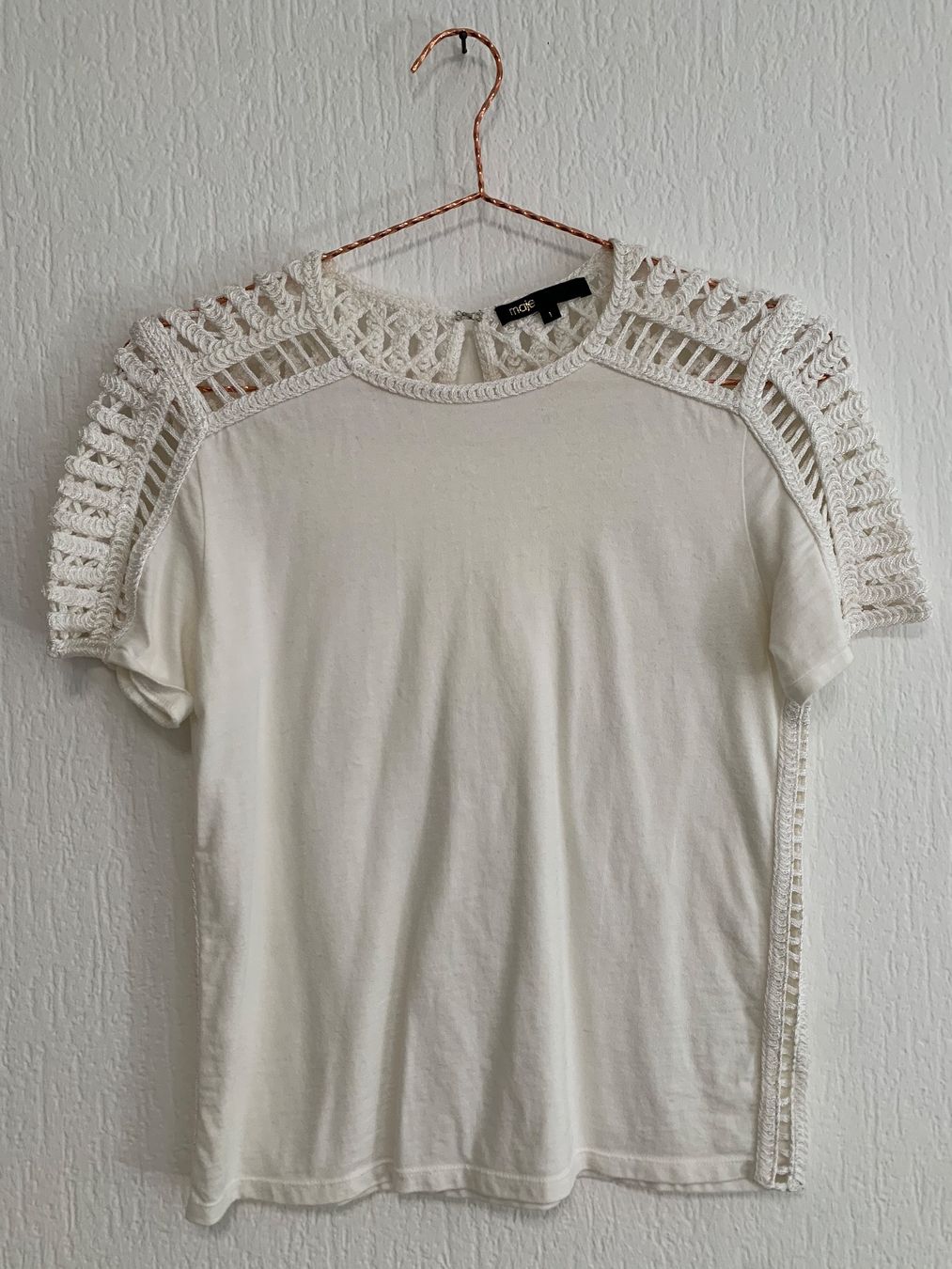 Maje Top: T-shirt blanc MAJE dentelle - Taille 1 – Nuovo (secondo la descrizione) da Lausanne venduto da Xiaoxi