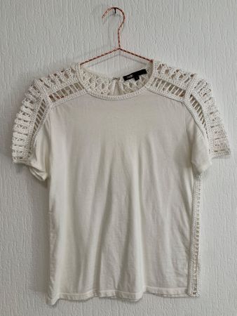 T-shirt blanc MAJE dentelle - Taille 1