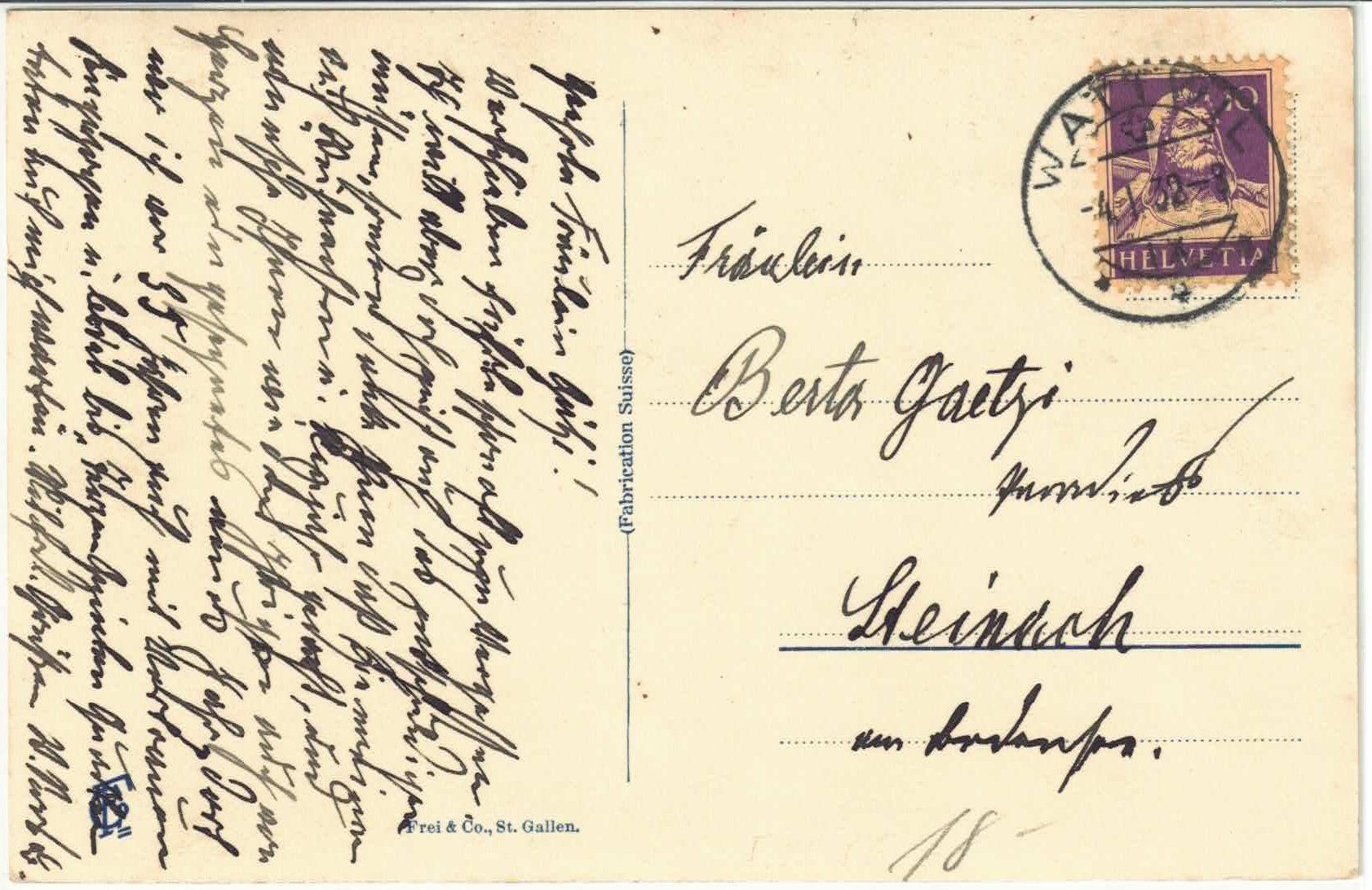 Ansichtskarten: Wattwil mit Kloster – Gebraucht aus Ettingen von Kartenplanet 1