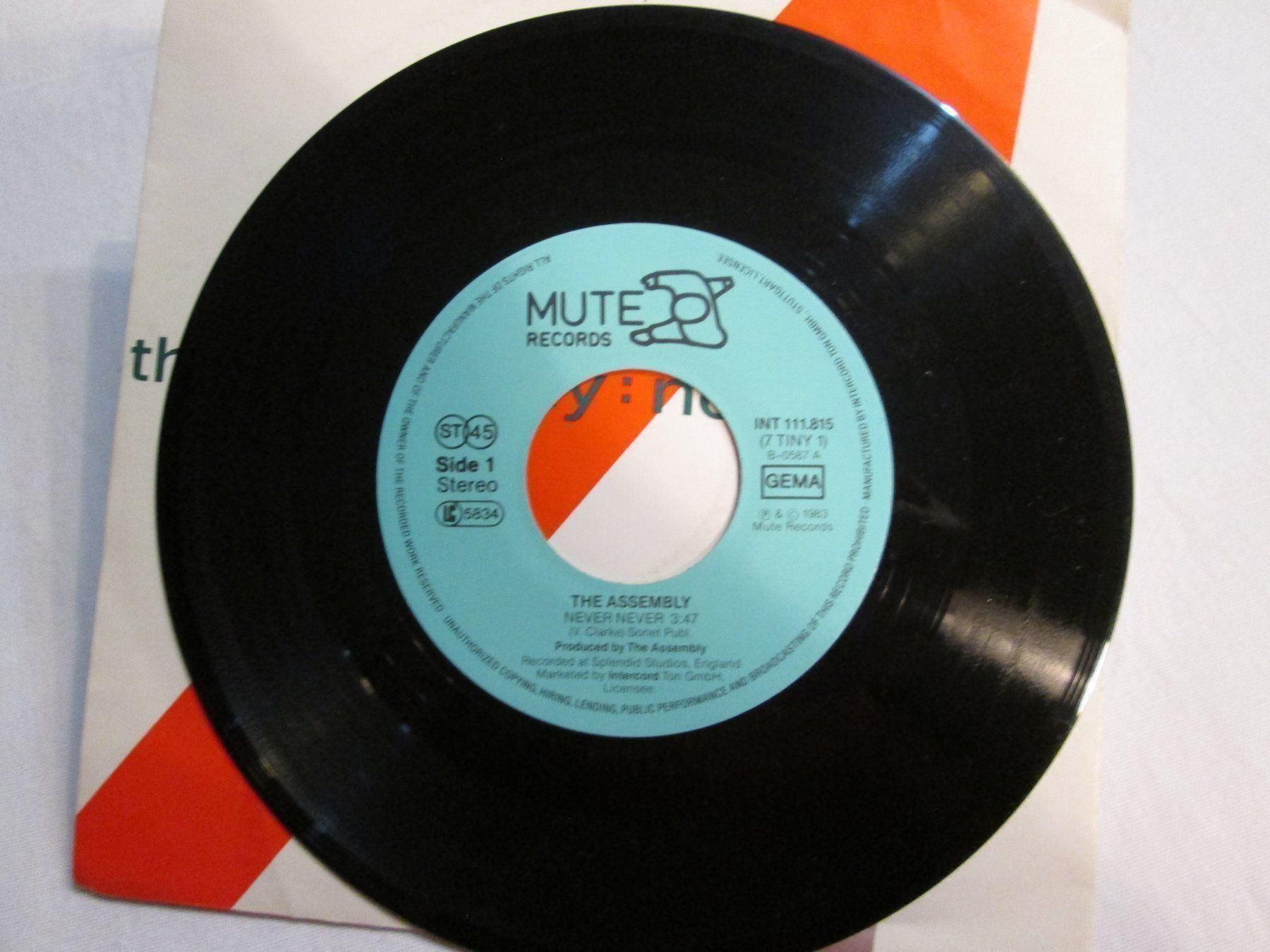 Schallplatten: Vinyle The Assembly Never Never 45t 1985 – Gebraucht aus La Chaux-de-Fonds von Marteaux 1