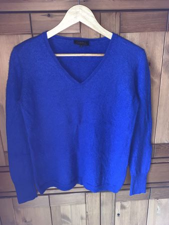 Pull Caroll Cachemire bleu électrique, taille S, parfait!
