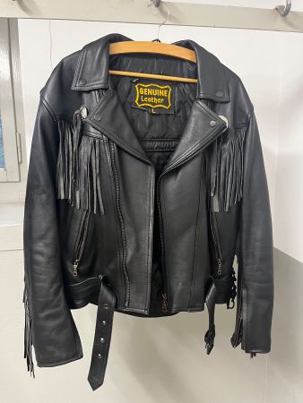 Fransen Lederjacke Motorrad Grösse L
