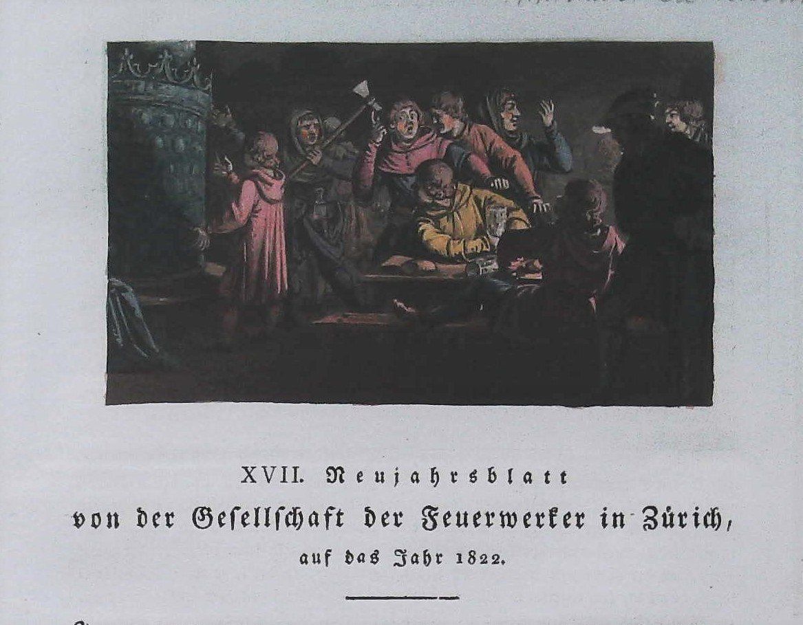 Incisioni: Buonas Zugersee  Neujahrsblatt 1822 – Usato da Rafz venduto da Helvet32 2