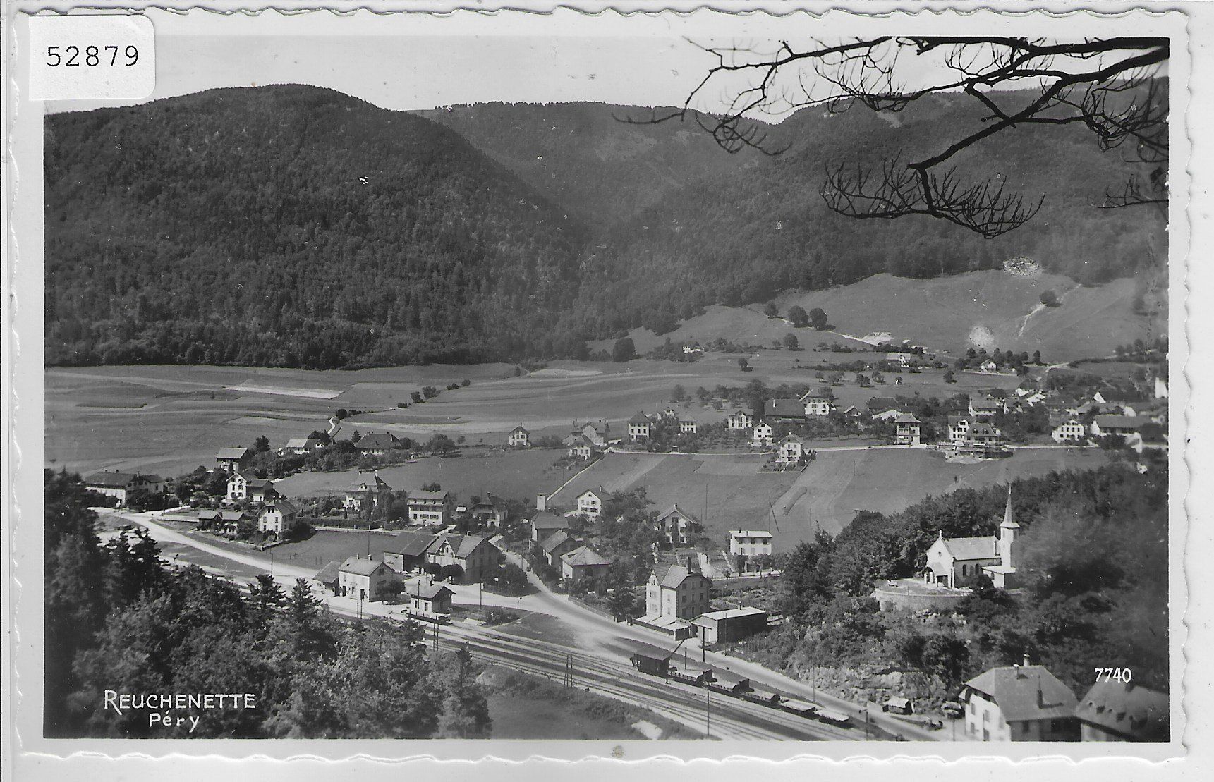 Cartoline postali: Reuchenette - Pery - Vue generale - Gare Bahnhof – Usato da Ettingen venduto da Kartenplanet