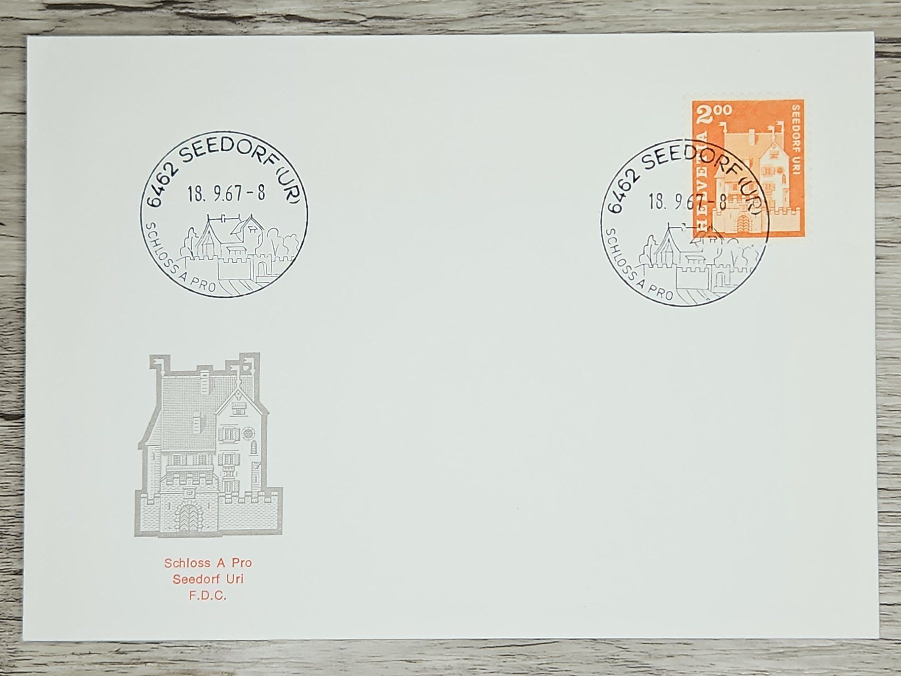 Tutti i francobolli: CL02 Enveloppe + Timbre Suisse 1967 – Usato da Cousset venduto da Patrick_Collections