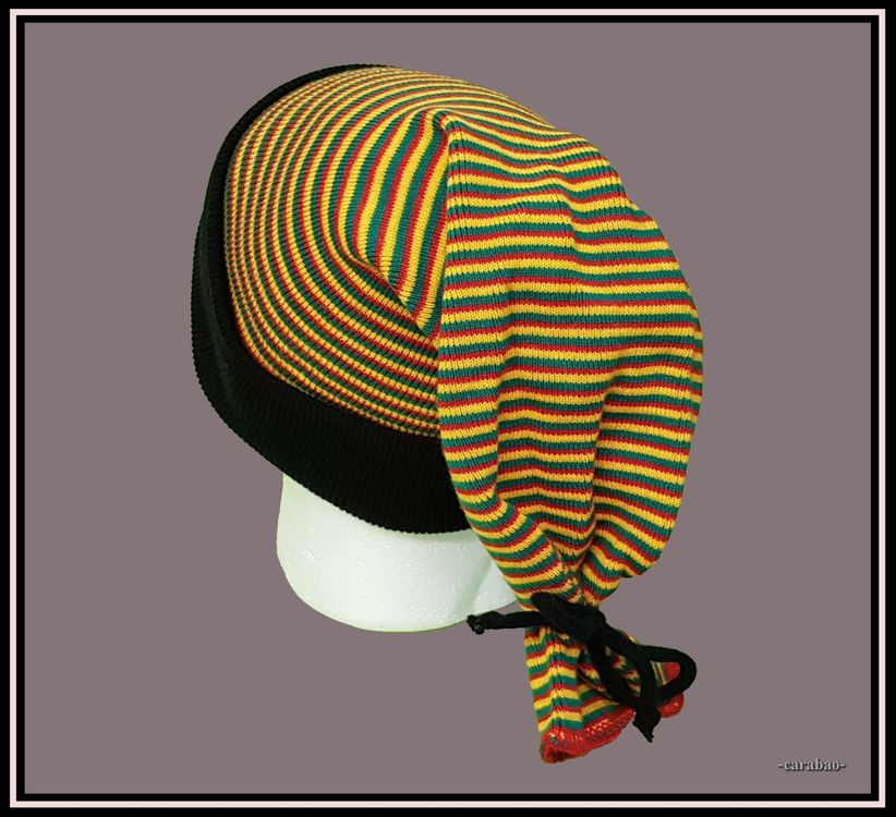 Copricapi, berretti & cappellini: Wintermütze / Zipfelmütze *Rasta-Cannabis* - Nr. J-616 – Nuovo (secondo la descrizione) da Winterthur venduto da --carabao-- 1