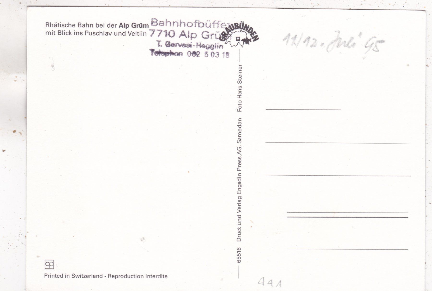 Cartes postales: Rhätische Bahn Alp Grüm – D'occasion à Herisau par Lisegrat2008 1