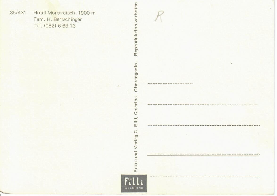 Cartes postales: Hotel Morteratsch – D'occasion à Hochdorf par Ziegel-16 1