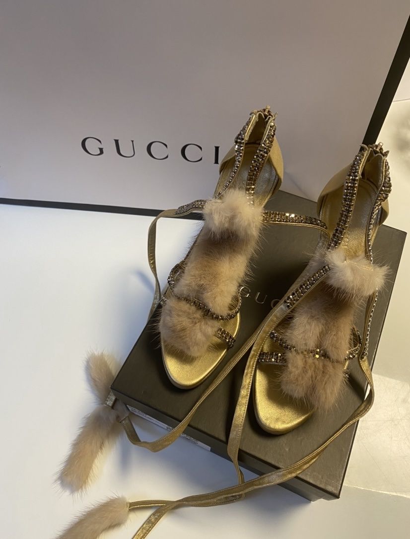 Gucci Scarpe da donna: Sandali Gucci in pitone e visone tg.38 – Nuovo e nell'imballaggio originale da Mendrisio venduto da SGR85 2