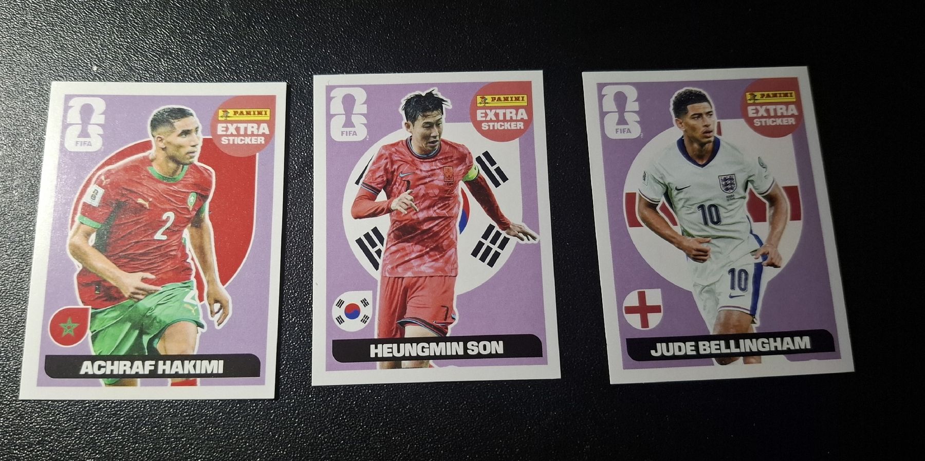 Panini Carte collezionabili: Panini Extra Sticker Achraf Hakimi, Heungmin Son, Bellingham – Nuovo e nell'imballaggio originale da Schliern b. Köniz venduto da ahmetugurtokalii