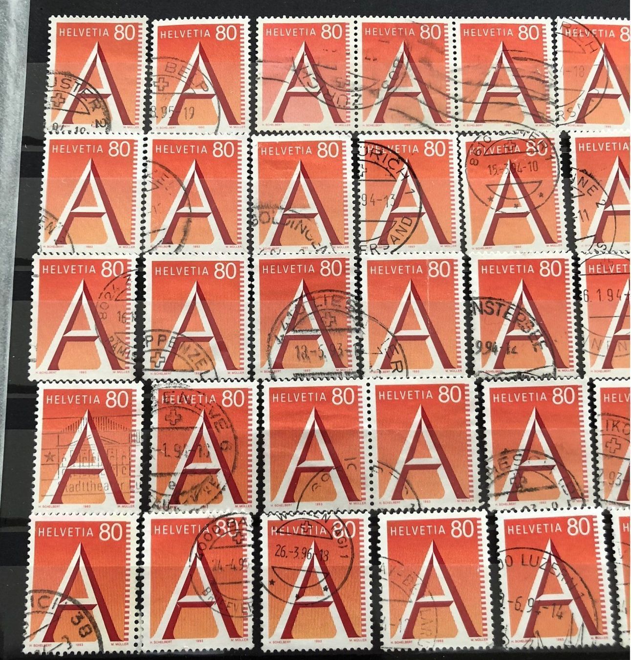 Alle Briefmarken: Nr.838 mit Stempel 40 Stück – Gebraucht aus Aarau von Billa007 1