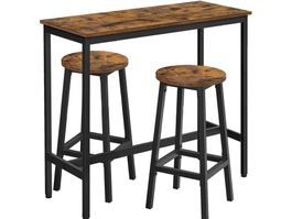 Bartisch Set mit 2 Hockern Küchentisch MANDALA