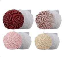 Giessform Silikonform Kerzenform Rosenkugel 4er Set